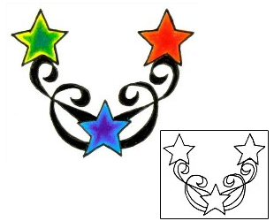 Celestial Tattoo Specific Body Parts tattoo | JJF-00511