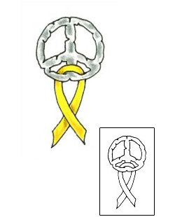 Yellow Ribbon Tattoo Patronage tattoo | JJF-00643