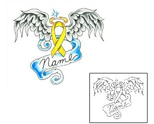 Yellow Ribbon Tattoo Miscellaneous tattoo | JJF-00654