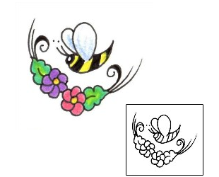 Bee Tattoo Plant Life tattoo | JJF-00678