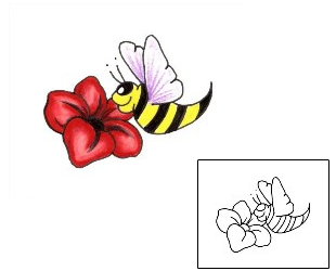 Bee Tattoo Plant Life tattoo | JJF-00679