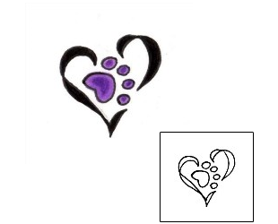 Picture of Paw Print Heart Tattoo