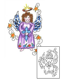 Angel Tattoo Religious & Spiritual tattoo | JJF-00763