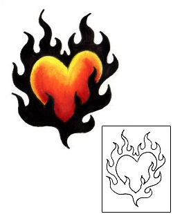Heart Tattoo Black Flame Heart Tattoo