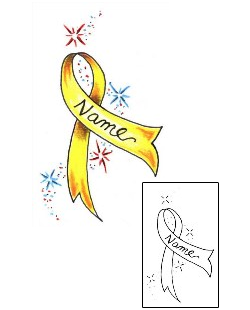 Yellow Ribbon Tattoo Miscellaneous tattoo | JJF-00808