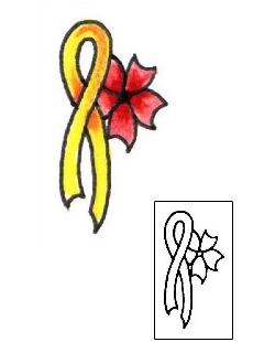 Yellow Ribbon Tattoo Patronage tattoo | JJF-00812
