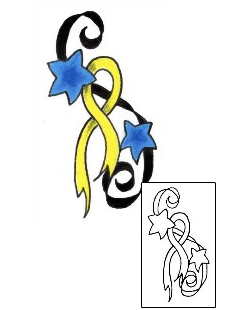 Yellow Ribbon Tattoo Patronage tattoo | JJF-00814