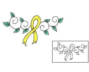 Yellow Ribbon Tattoo Patronage tattoo | JJF-00821