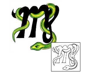 Snake Tattoo Zodiac tattoo | JJF-00832