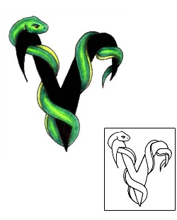 Reptile Tattoo Zodiac tattoo | JJF-00834