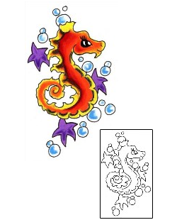Seahorse Tattoo Marine Life tattoo | JJF-00885