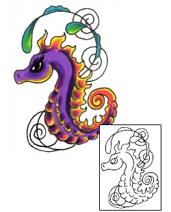 Seahorse Tattoo Marine Life tattoo | JJF-00886