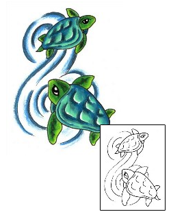Turtle Tattoo Reptiles & Amphibians tattoo | JJF-00887