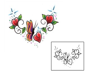 Butterfly Tattoo Specific Body Parts tattoo | JJF-00909