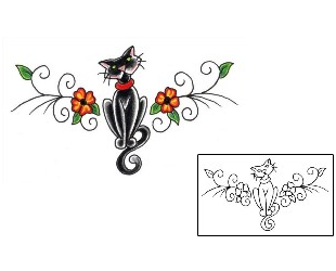 Cat Tattoo Specific Body Parts tattoo | JJF-01053