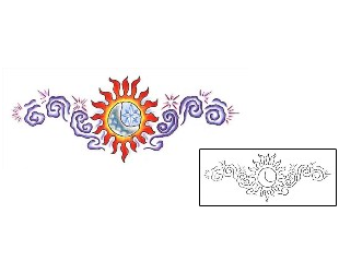 Moon Tattoo Specific Body Parts tattoo | JJF-01064