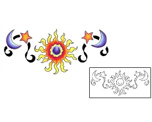 Sun Tattoo Specific Body Parts tattoo | JJF-01067