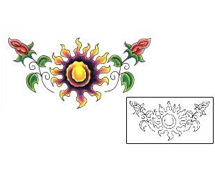 Sun Tattoo Specific Body Parts tattoo | JJF-01068