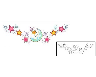 Moon Tattoo Specific Body Parts tattoo | JJF-01070