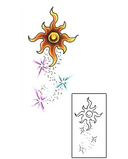 Shooting Star Tattoo Specific Body Parts tattoo | JJF-01071