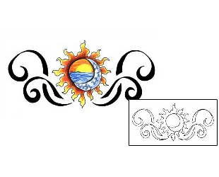 Sun Tattoo Specific Body Parts tattoo | JJF-01072