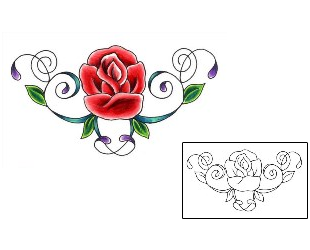 Rose Tattoo Specific Body Parts tattoo | JJF-01084