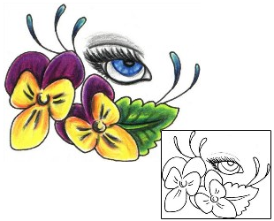 Pansy Tattoo Plant Life tattoo | JJF-01245