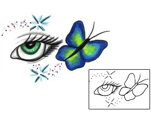 Eye Tattoo Insects tattoo | JJF-01252