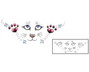 Cat Tattoo Specific Body Parts tattoo | JJF-01274