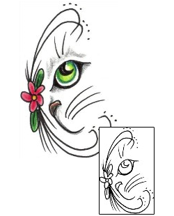 Cat Tattoo Plant Life tattoo | JJF-01285