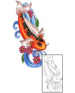 Koi Tattoo Marine Life tattoo | JJF-01338