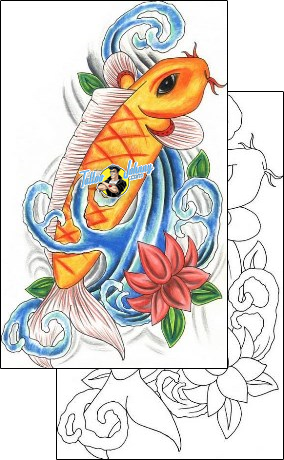 Fish Tattoo marine-life-koi-tattoos-jennifer-james-jjf-01340