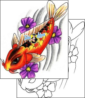 Fish Tattoo marine-life-koi-tattoos-jennifer-james-jjf-01341