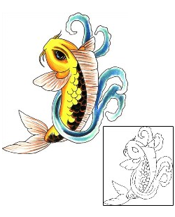 Koi Tattoo Marine Life tattoo | JJF-01345