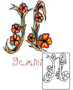 Gemini Tattoo Zodiac tattoo | JJF-01545