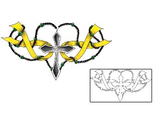 Yellow Ribbon Tattoo Religious & Spiritual tattoo | JJF-01550