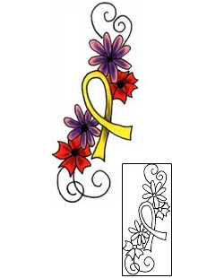 Yellow Ribbon Tattoo Patronage tattoo | JJF-01570