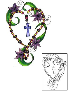 Rosary Beads Tattoo Religious & Spiritual tattoo | JJF-01577