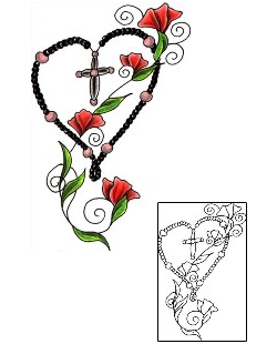 Rosary Beads Tattoo Religious & Spiritual tattoo | JJF-01578