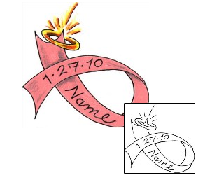 Ribbon Tattoo Patronage tattoo | JJF-01583