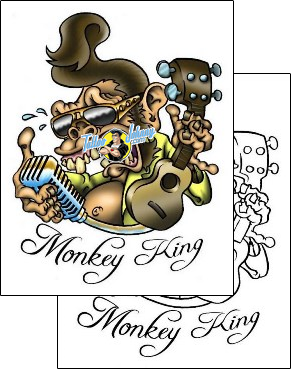 Monkey Tattoo Design JLF-00070 