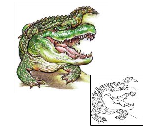 Alligator Tattoo Reptiles & Amphibians tattoo | JPF-00005