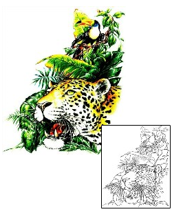 Leopard Tattoo Leopard & Toucan Tattoo