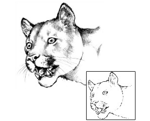 Mountain Lion Tattoo Animal tattoo | JPF-00166