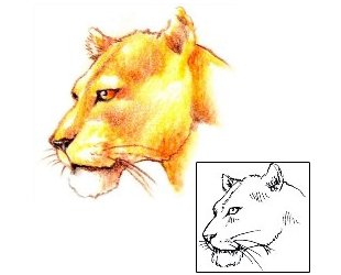 Mountain Lion Tattoo Animal tattoo | JPF-00219