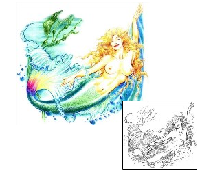 Mermaid Tattoo Marine Life tattoo | JPF-00252