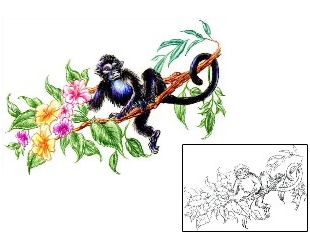 Monkey Tattoo Plant Life tattoo | JPF-00255