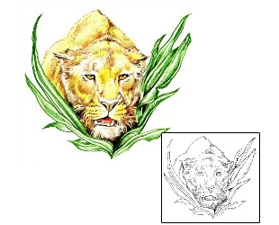 Mountain Lion Tattoo Animal tattoo | JPF-00509