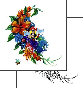 Bee Tattoo plant-life-flowers-tattoos-judy-parker-jpf-00546