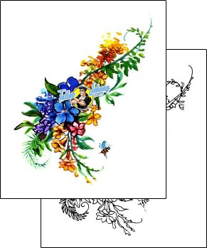 Bee Tattoo plant-life-flowers-tattoos-judy-parker-jpf-00551